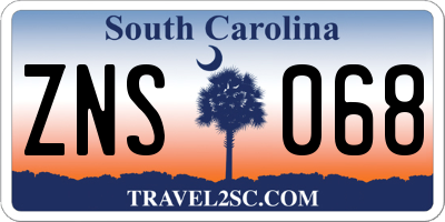 SC license plate ZNS068