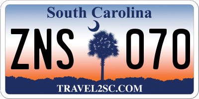 SC license plate ZNS070