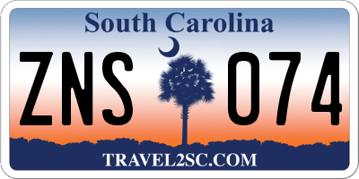SC license plate ZNS074