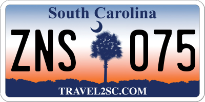 SC license plate ZNS075