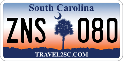 SC license plate ZNS080