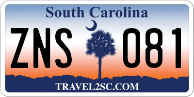 SC license plate ZNS081