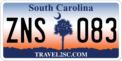 SC license plate ZNS083
