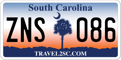 SC license plate ZNS086