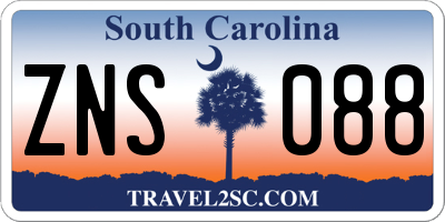 SC license plate ZNS088
