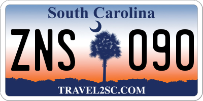 SC license plate ZNS090