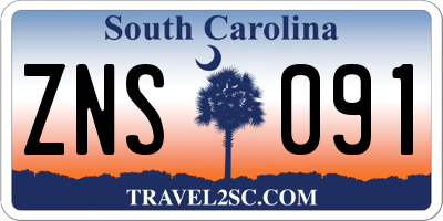 SC license plate ZNS091