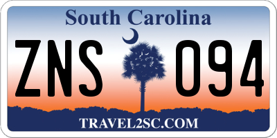 SC license plate ZNS094