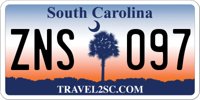 SC license plate ZNS097