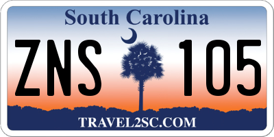 SC license plate ZNS105