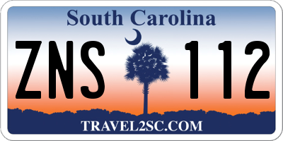 SC license plate ZNS112