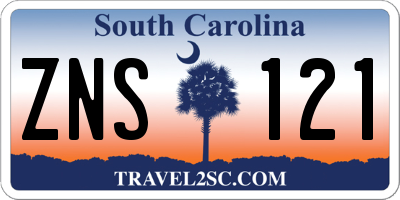 SC license plate ZNS121