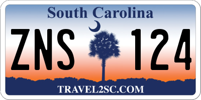 SC license plate ZNS124