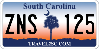 SC license plate ZNS125