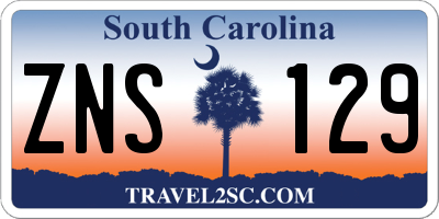 SC license plate ZNS129