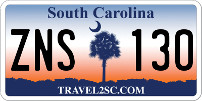 SC license plate ZNS130