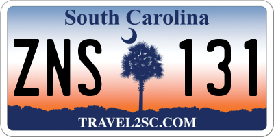 SC license plate ZNS131