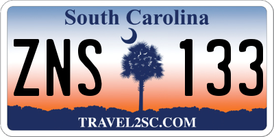 SC license plate ZNS133