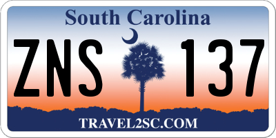 SC license plate ZNS137