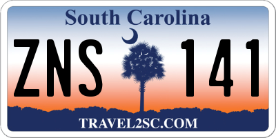 SC license plate ZNS141