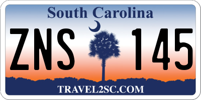 SC license plate ZNS145