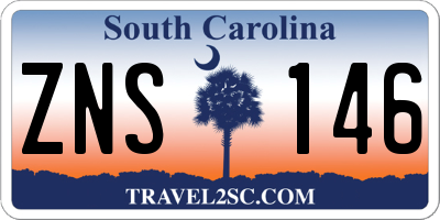 SC license plate ZNS146