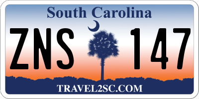 SC license plate ZNS147