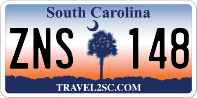 SC license plate ZNS148