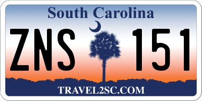 SC license plate ZNS151