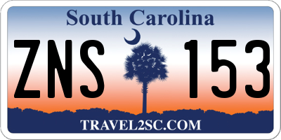 SC license plate ZNS153