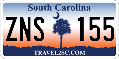SC license plate ZNS155
