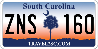 SC license plate ZNS160