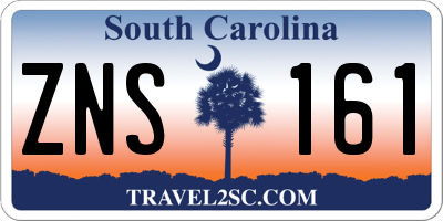 SC license plate ZNS161