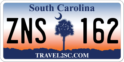 SC license plate ZNS162