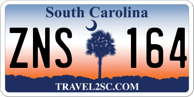 SC license plate ZNS164
