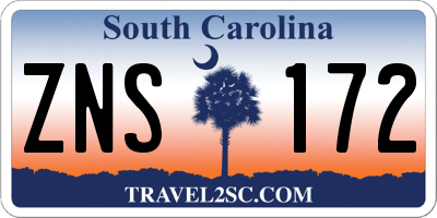 SC license plate ZNS172