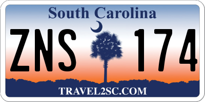 SC license plate ZNS174