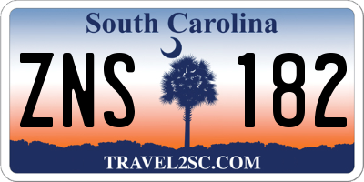SC license plate ZNS182
