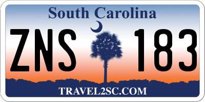 SC license plate ZNS183