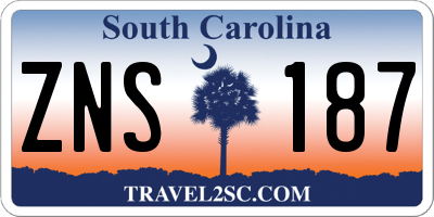 SC license plate ZNS187