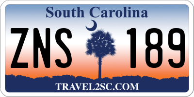 SC license plate ZNS189