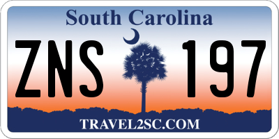 SC license plate ZNS197