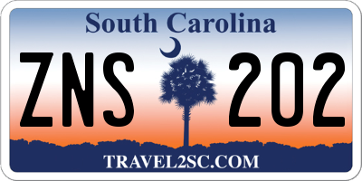 SC license plate ZNS202