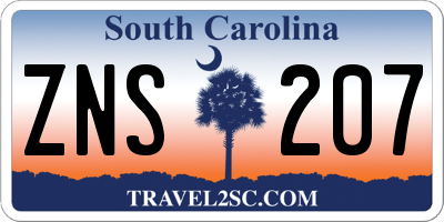 SC license plate ZNS207