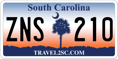 SC license plate ZNS210