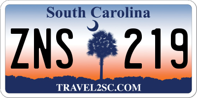 SC license plate ZNS219