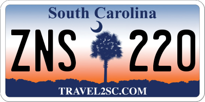 SC license plate ZNS220