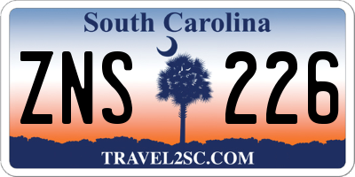SC license plate ZNS226