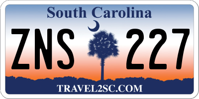 SC license plate ZNS227