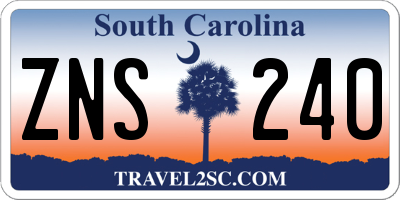 SC license plate ZNS240